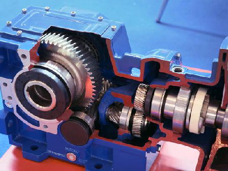 Gears and shafts in the reducer
